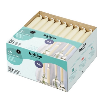 Bolsius - Bistro Candles - Ivory - 45 pieces