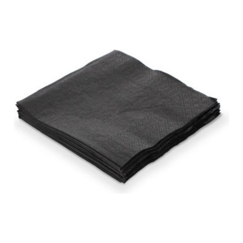 Servet - Zwart 2-laags 33x33cm 1/4 Vouw - 250 stuks