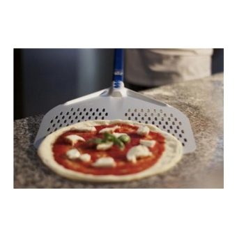 Gi.Metal - Pizza peel Aluminium rectangular perforated (A-32RF) - 33x33 cm
