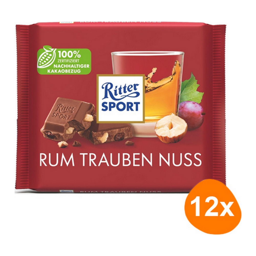 Ritter Sport – Rum Raisins Hazelnuts – 12x 100g Ritter Sport – Rum Raisins Hazelnuts – 12x 100g