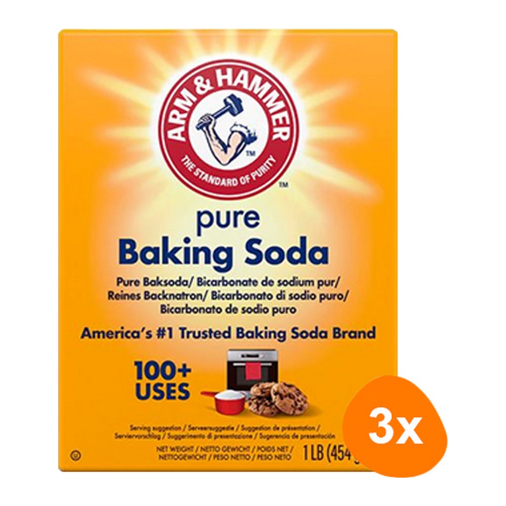 Arm & Hammer - Pure Baking soda - 3x 454g