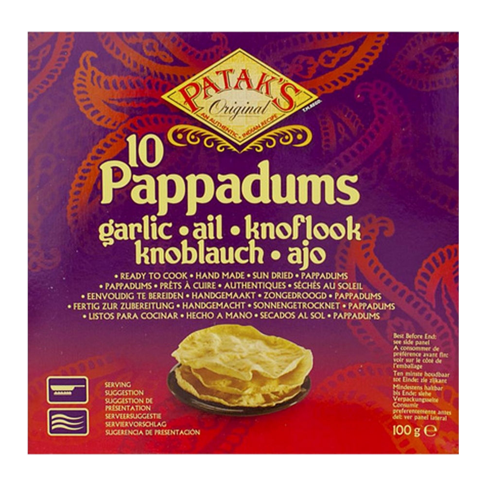 Patak&apos;s - Pappadum Garlic (Cook to Eat) - 100g