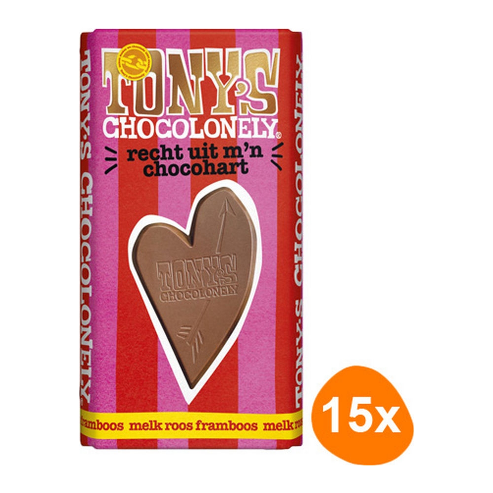 Tony’s Chocolonely – Gifting bar: Straight from my chocolate heart (Milk rose raspberry) – 15x 180g Tony’s Chocolonely – Gifting bar: Straight from my chocolate heart (Milk rose raspberry) – 15x 180g