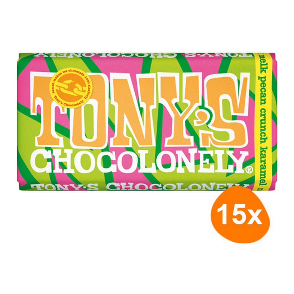 Tony's Chocolonely - Milk Pecan Crunch Caramel - 15x 180g
