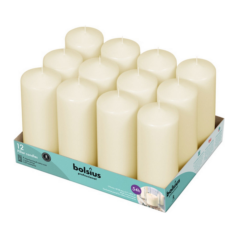 Bolsius - Pillar candles - 170/60 - Ivory - 12 pieces