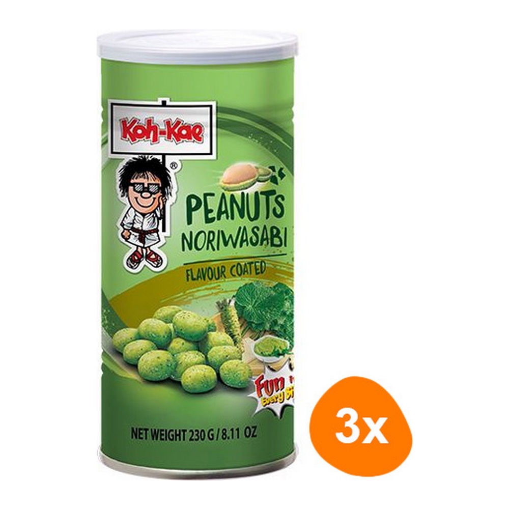 Koh-Kae - Coated Peanuts Nori Wasabi - 3x 230g - Nearly past best before date