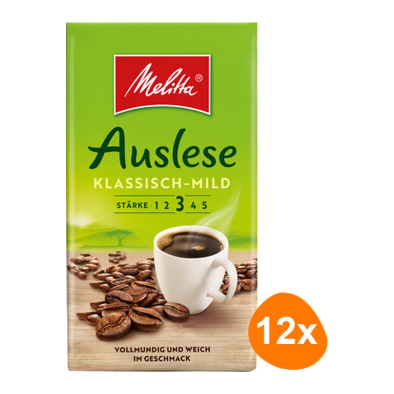 Melitta - Auslese Classic-Mild Ground Coffee - 12x 500g
