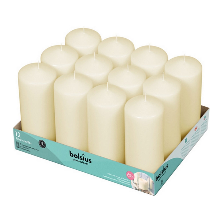 Bolsius - Pillar Candles - 170/70 - Ivory - 12 pieces