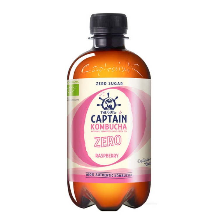 The Gutsy Captain - Kombucha Zero Raspberry - Organic - 12 x 400 ml