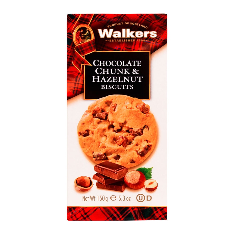 Walkers - Walker's Choc Chunk & Hazelnut Biscuits - 12 x 150 grams