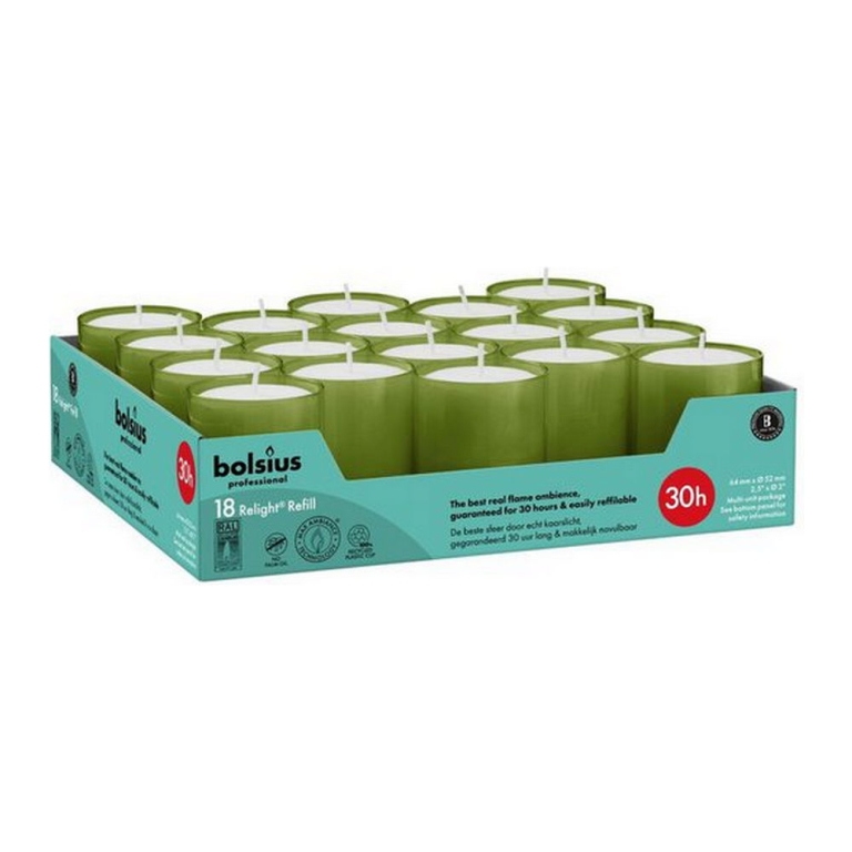 Bolsius - Relight 30 Uur Olive Green - 4x 18x