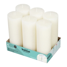 Bolsius - Rustic Pillar Candles 190/68 - Soft Pearl - 6 pieces