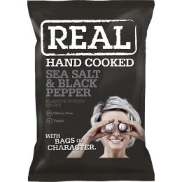 Real Crisps - Sea Salt & Black Pepper - 10 x 150 grams